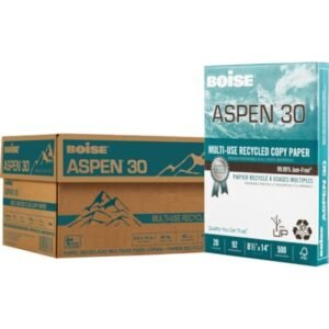 Aspen 30 Multi-Use Copy Paper - 92 Brightness - Legal - 215.90 mm x 355.60 mm - 9071.85 g Basis Weight - Smooth - Jam-free Acid-free - White - 5000 / Carton