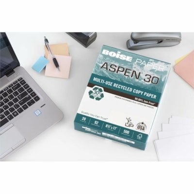 Aspen 30 Multi-Use Copy Paper - 92 Brightness - Letter - 215.90 mm x 279.40 mm - 9071.85 g Basis Weight - Non-yellowing Acid-free Fade Resistant - White - 5000 / Carton - Image 3