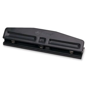 Acme United Light Duty 3-Hole Punch - 3 Punch Head(s) - 8 Sheet - 6.35 mm Punch Size - Round Shape - Black