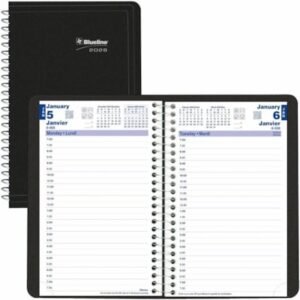 Blueline Essential Daily Planner 203.20mm x 127mm Bilingual  Black
