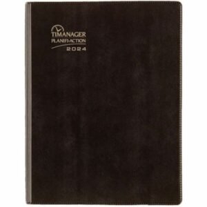 Blueline Timanager Weekly Planner 2024, Bilingual, Black
